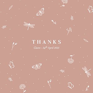 Elegant butterflies pink orange baby thank you cards Elegant butterflies pink orange baby thank you cards