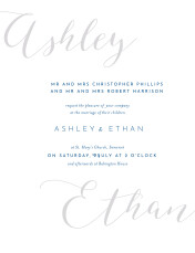 Wedding Invitations Calligraphy Blue