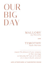 Wedding Invitations The Big Day (Small) Red