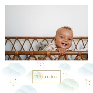 Baby Thank You Cards Mist (4 pages) blue 婴儿感谢卡喷雾(4页)蓝