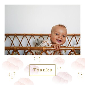 Mist (4 pages) pink white baby thank you cards Mist (4 pages) pink white baby thank you cards