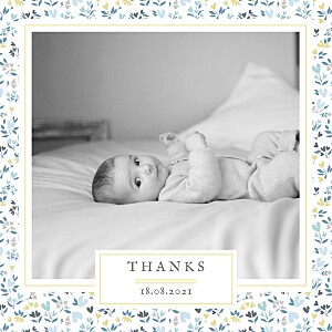 Liberty hearts (4 pages) blue girls baby thank you cards Liberty hearts (4 pages) blue girls baby thank you cards