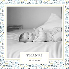 Baby Thank You Cards Liberty Hearts (4 Pages) Blue