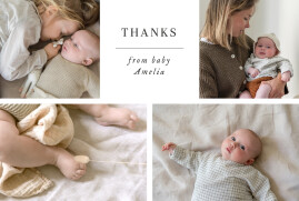 Baby Thank You Cards Sweet Moments (Landscape 5 photos) White