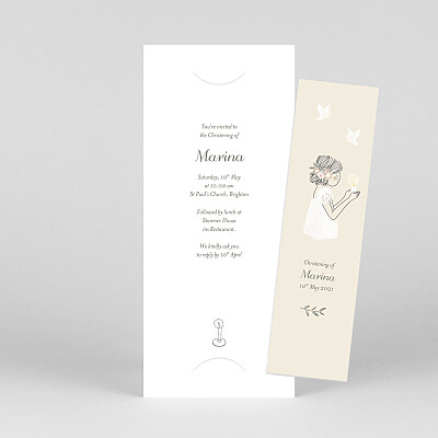 Divine (bookmark) pink pink christening invitations Divine (bookmark) pink pink christening invitations