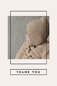 Minimalist frame 4 pages chalk girls baby thank you cards Minimalist frame 4 pages chalk girls baby thank you cards