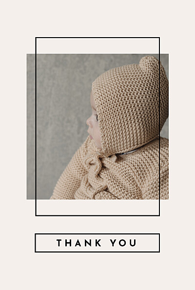 Baby Thank You Cards Minimalist frame 4 pages chalk finition Baby Thank You Cards Minimalist frame 4 pages chalk finition