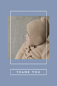Minimalist frame 4 pages blue blue baby thank you cards Minimalist frame 4 pages blue blue baby thank you cards