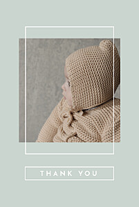 Minimalist frame 4 pages green green baby thank you cards Minimalist frame 4 pages green green baby thank you cards