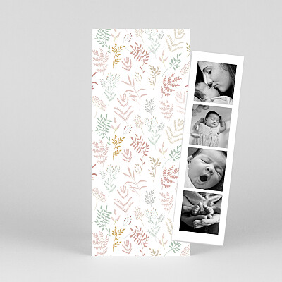 Liberty leaves (bookmark) pink girls baby thank you cards Liberty leaves (bookmark) pink girls baby thank you cards