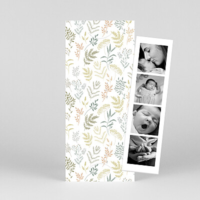 Liberty leaves (bookmark) green green baby thank you cards Liberty leaves (bookmark) green green baby thank you cards