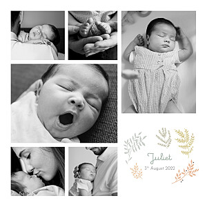 Liberty leaves green girls baby thank you cards Liberty leaves green girls baby thank you cards