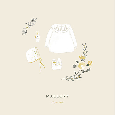 Baby Announcements Blessed yellow finition Baby Announcements Blessed yellow finition
