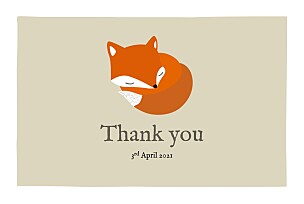 Little fox beige autumn baby thank you cards 小狐狸米色秋天宝贝感谢卡