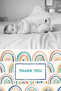 Rainbow (4 pages) blue summer baby thank you cards Rainbow (4 pages) blue summer baby thank you cards