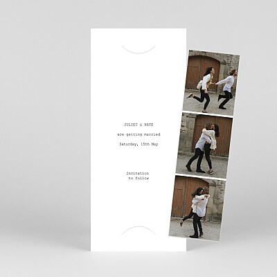 Minimalist (bookmark) white save the date cards Minimalist (bookmark) white save the date cards