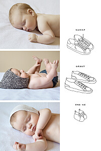 Me and my family (1 child) white baby announcements Me and my family (1 child) white baby announcements