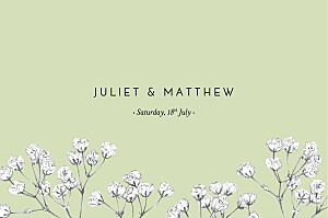Gypsophila green beige save the date cards Gypsophila green beige save the date cards