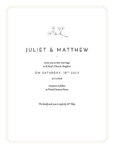 Wedding Invitations Gypsophila beige finition Wedding Invitations Gypsophila beige finition
