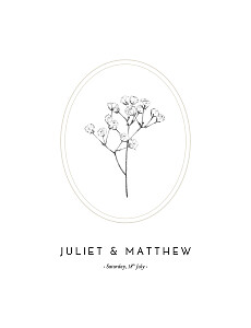 Gypsophila (portrait) beige wedding invitations 满天星(纵向)米色婚礼请柬
