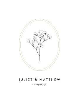 Gypsophila (portrait) beige wedding invitations Gypsophila (portrait) beige wedding invitations
