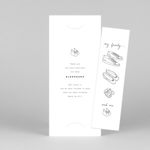 Baby Thank You Cards Me and my family (2 children) white Baby Thank You Cards Me and my family (2 children) white