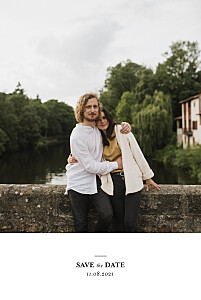 Ever after (portrait) white save the date cards Ever after (portrait) white save the date cards