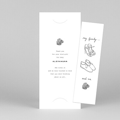 Me and my family (bookmark) white bookmark baby thank you cards Me and my family (bookmark) white bookmark baby thank you cards