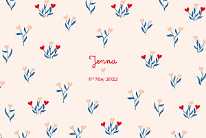 Love blossoms (landscape) red floral baby announcements Love blossoms (landscape) red floral baby announcements