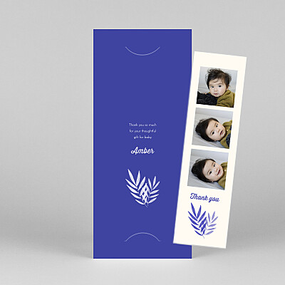 Palm leaves (bookmark) blue le collectif baby thank you cards Palm leaves (bookmark) blue le collectif baby thank you cards