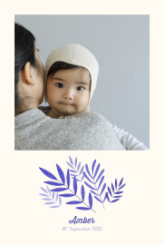 Baby Announcements Palm Leaves Blue