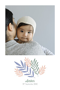 Palm leaves pink pink baby announcements Palm leaves pink pink baby announcements