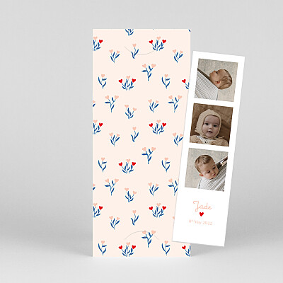 Love blossoms (bookmark) red bookmark baby thank you cards Love blossoms (bookmark) red bookmark baby thank you cards