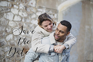Bloomy white save the date cards Bloomy white save the date cards