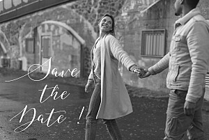 Bloomy black white save the date cards Bloomy black white save the date cards