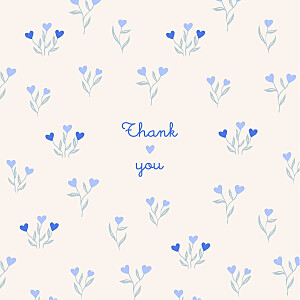 Love blossoms (4 pages) blue floral baby thank you cards Love blossoms (4 pages) blue floral baby thank you cards