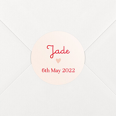 Love blossoms red personalised baby stickers Love blossoms red personalised baby stickers