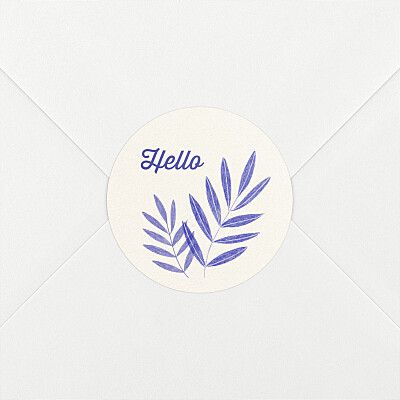 Palm leaves blue personalised baby stickers Palm leaves blue personalised baby stickers