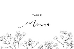 Gypsophila beige wedding table numbers Gypsophila beige wedding table numbers