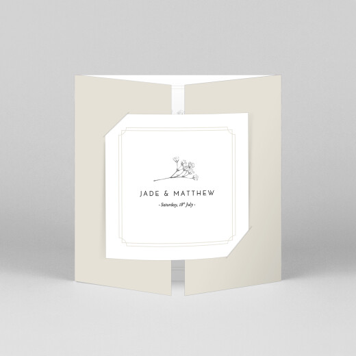 Wedding Invitations Gypsophila (Gatefold) Beige - View 1 Wedding Invitations Gypsophila (Gatefold) Beige - View 1