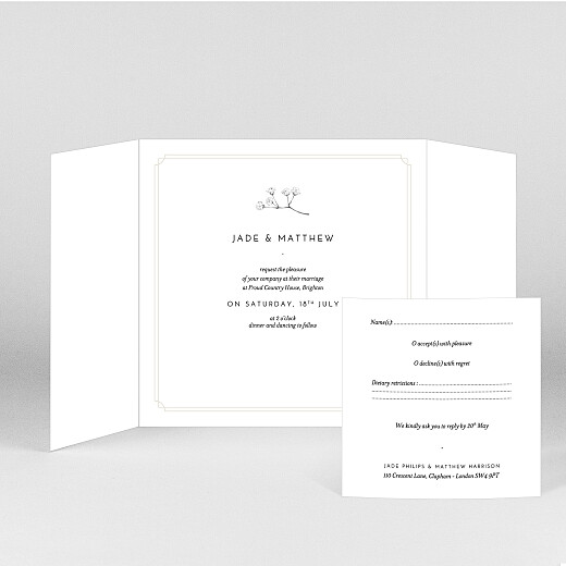 Wedding Invitations Gypsophila (Gatefold) Beige - View 2 Wedding Invitations Gypsophila (Gatefold) Beige - View 2