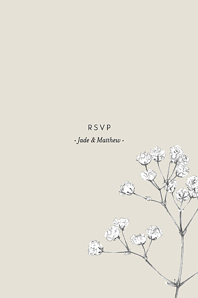 RSVP Cards Gypsophila (portrait) beige finition RSVP Cards Gypsophila (portrait) beige finition