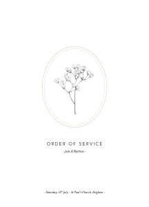 Wedding Order of Service Booklets Gypsophila Beige