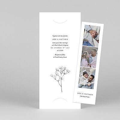 Gypsophila (bookmark) white wedding invitations 吉普赛人(书签)白色婚礼请柬