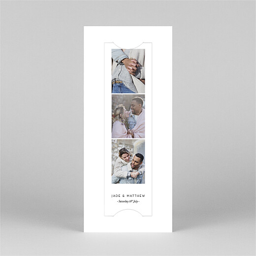 Wedding Invitations Gypsophila (Bookmark) White - View 2 Wedding Invitations Gypsophila (Bookmark) White - View 2
