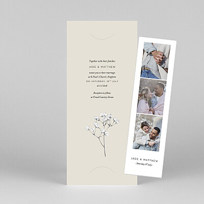 Gypsophila (bookmark) beige white wedding invitations Gypsophila (bookmark) beige white wedding invitations
