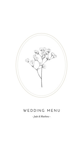 Wedding Menus Gypsophila beige - Front Wedding Menus Gypsophila beige - Front