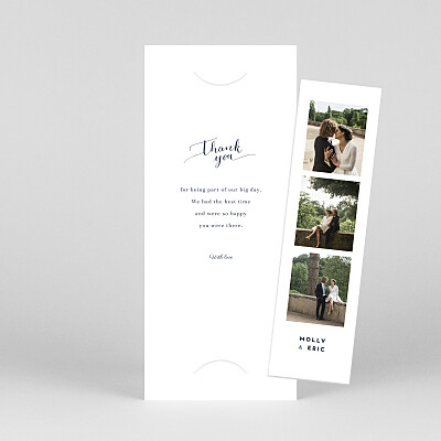 Swing (bookmark) blue white wedding thank you cards Swing (bookmark) blue white wedding thank you cards
