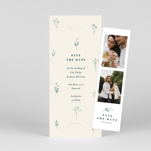 Save The Dates Floral Minimalist (Bookmark) Beige - View 1 Save The Dates Floral Minimalist (Bookmark) Beige - View 1