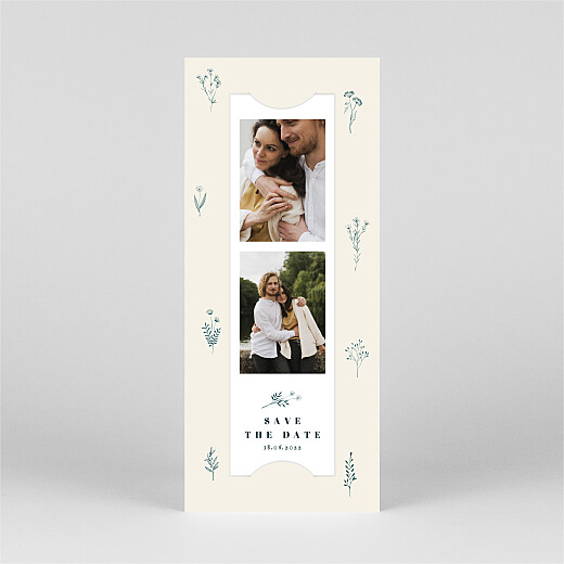 Save The Dates Floral Minimalist (Bookmark) Beige - View 2 Save The Dates Floral Minimalist (Bookmark) Beige - View 2
